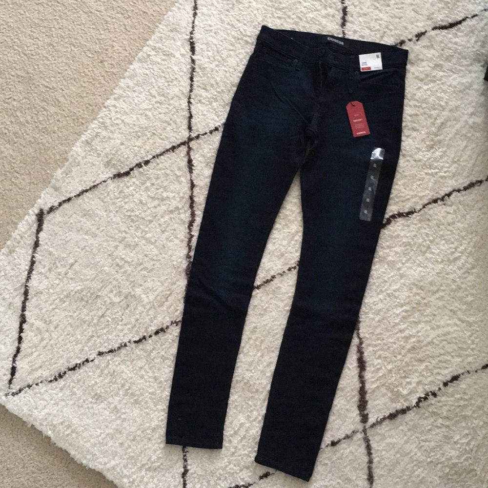 Express Dark Indigo Mid-Rise soft stretch jegging